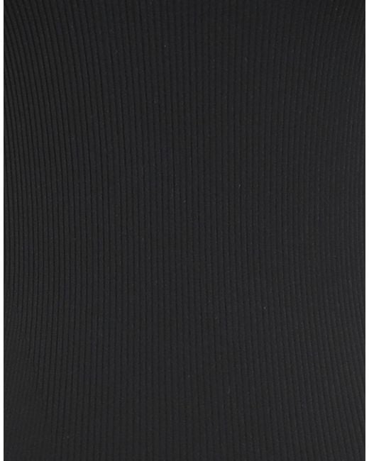 ANDREADAMO Black Ribbed Crewneck Tank Top