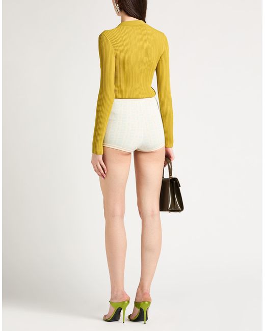 Elisabetta Franchi White Sky Shorts & Bermuda Shorts Viscose, Polyamide