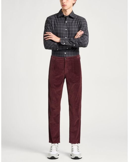 Moorer Red Pants Cotton, Elastane for men