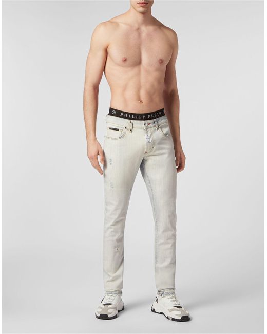 Pantalon en jean Philipp Plein pour homme en coloris Gray