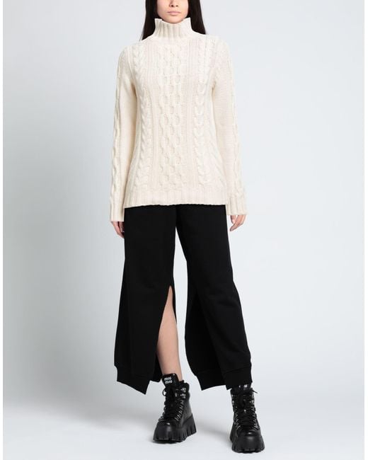 Aragona White Cream Turtleneck Cashmere