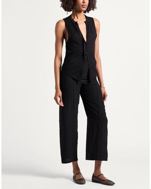 Majestic Filatures Black Tailored Vest Merino Wool, Silk, Metallic Fiber