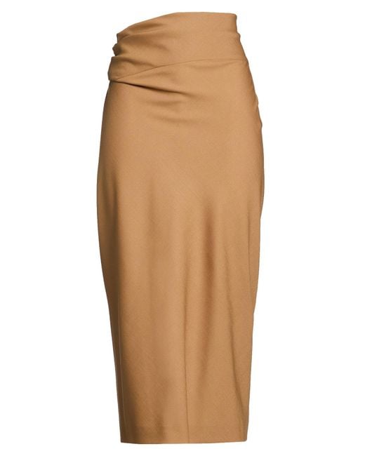 Alberta Ferretti Brown Light Midi Skirt Polyester, Wool, Elastane