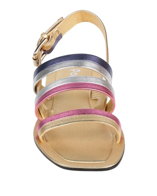 Pollini Metallic Sandals Leather