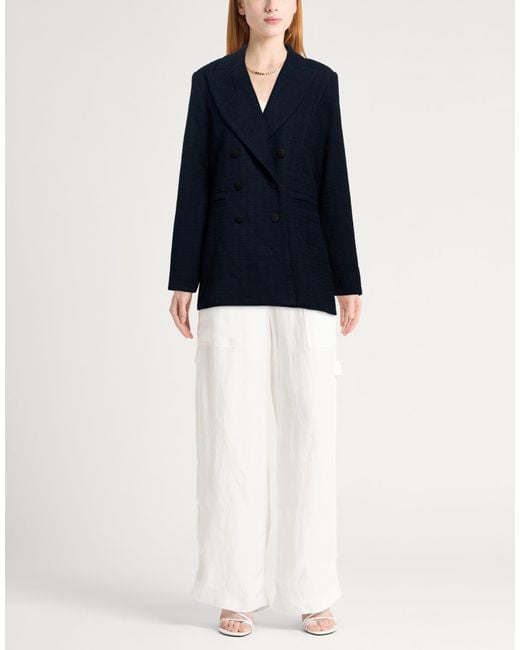 Ines De La Fressange Paris Blue Blazer Cotton