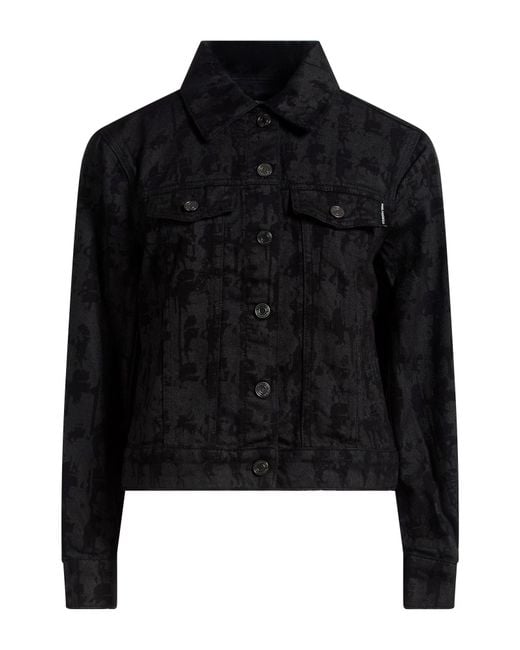 Karl Lagerfeld Black Denim Outerwear Cotton