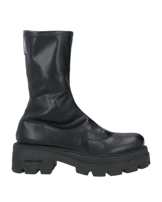 Sergio Rossi Black Boot Leather, Textile Fibers