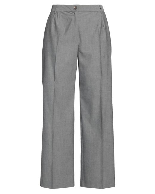 Purotatto Gray Pants Viscose, Polyester, Elastane
