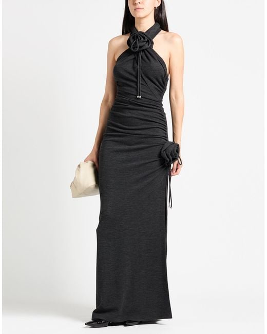 Burberry Black Charcoal Maxi Dress Wool