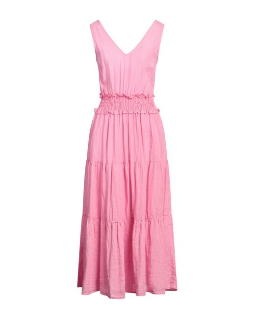 120% Lino Pink Midi-Kleid
