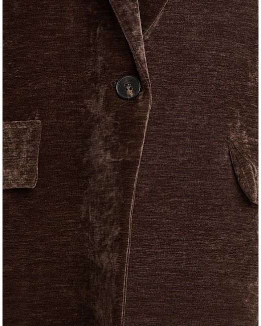Haveone Brown Blazer Polyester, Elastane