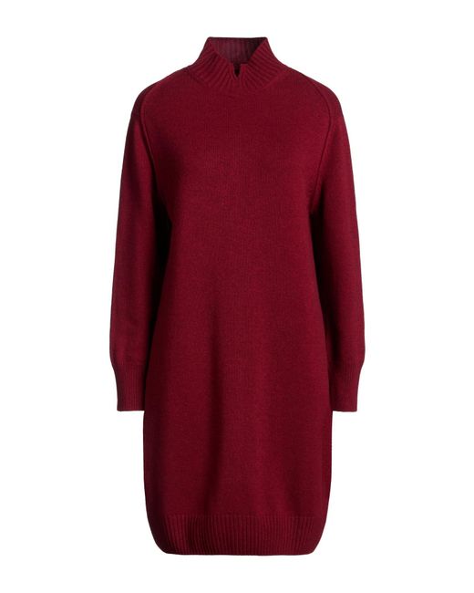 Gran Sasso Red Mini Dress Virgin Wool, Viscose, Cashmere