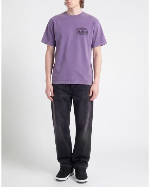 Aries Purple T-Shirt Cotton for men