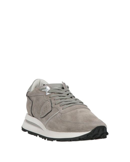 Philippe Model Gray Sneakers Leather, Textile Fibers