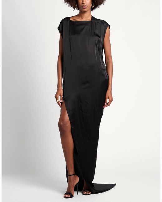 Rick Owens Black Maxi Dress Acetate, Viscose
