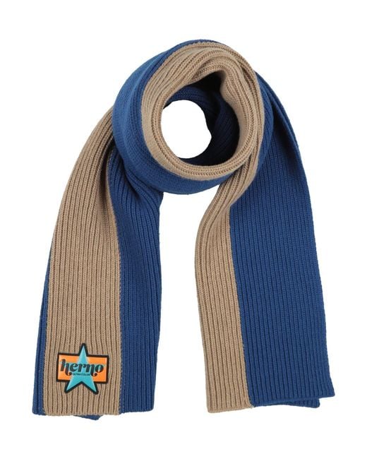 Herno Blue Scarf Wool