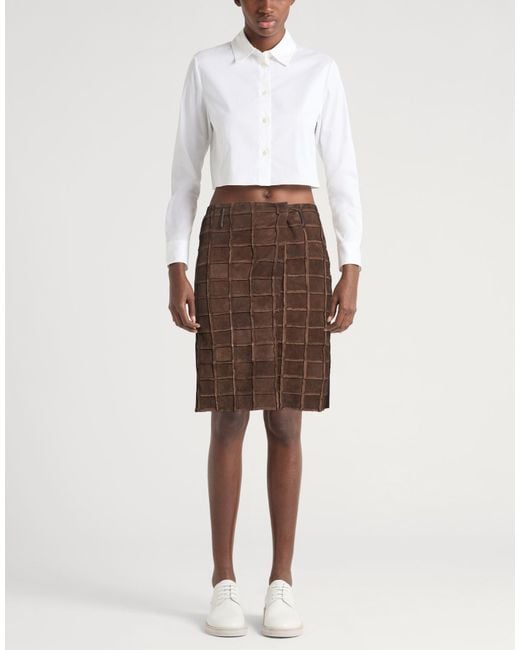 Niccolò Pasqualetti Brown Dark Mini Skirt Lambskin