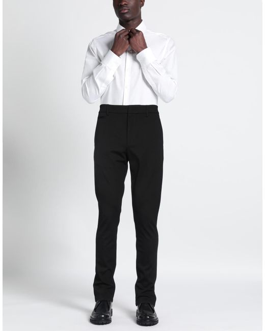Dondup Black Pants Viscose, Polyamide, Elastane for men