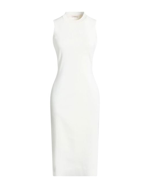 Agnona White Midi Dress Viscose