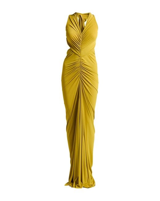 Rick Owens Yellow Mustard Maxi Dress Viscose, Polyamide, Elastane