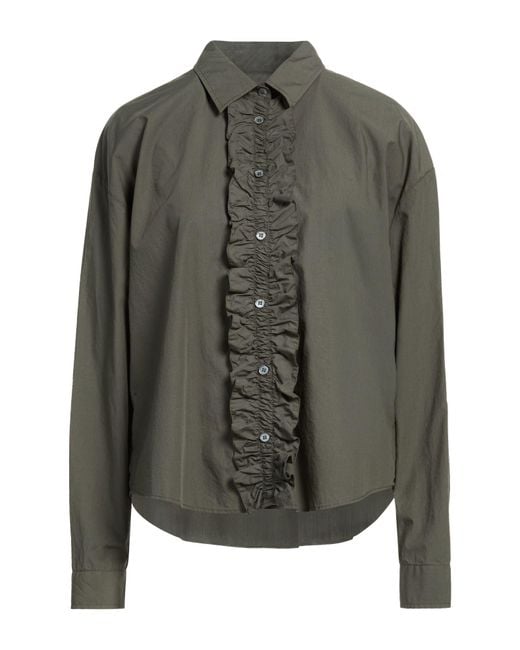 Robert Friedman Gray Military Shirt Cotton
