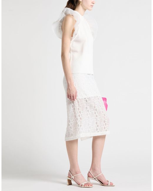 Pinko White Midi Skirt