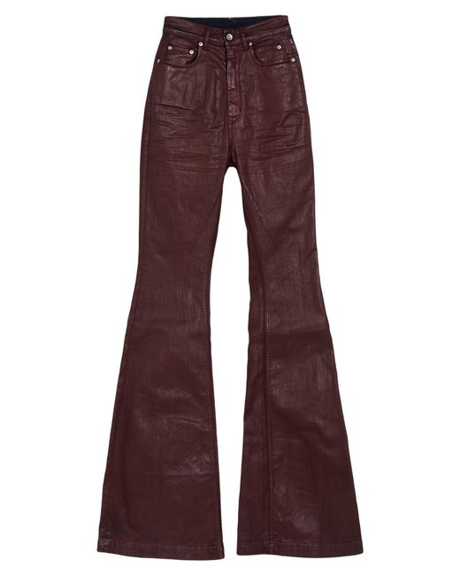 Rick Owens Purple Jeans Cotton, Elastomultiester, Rubber