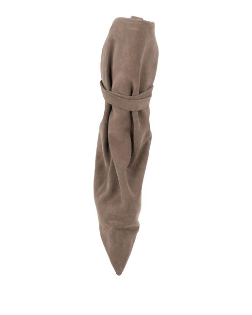 Rick Owens Brown Boot Leather