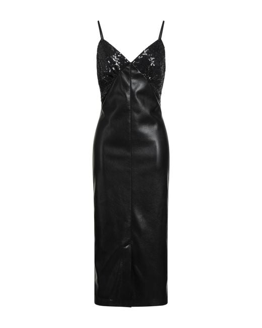 MSGM Black Midi Dress Polyester, Cotton, Polyamide