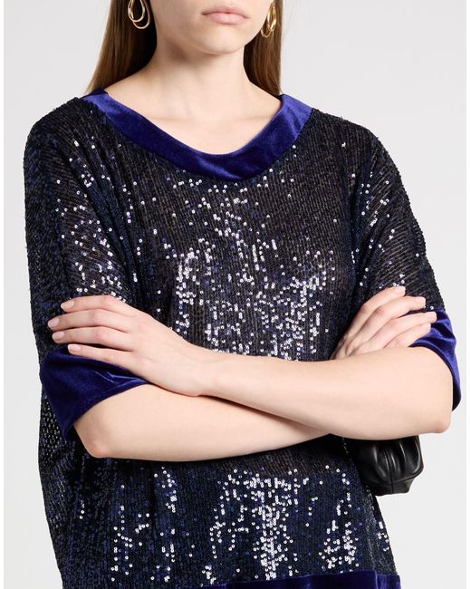 Gai Mattiolo Blue Gm Top Polyester, Elastane