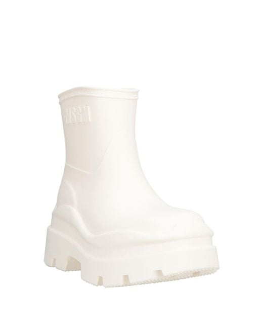 MSGM White Ankle Boots Rubber