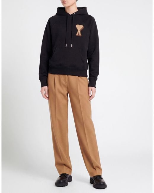 AMI Black Sweatshirt Cotton, Elastane