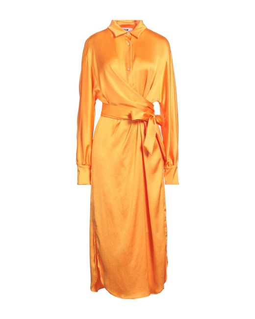 MSGM Orange Midi Dress