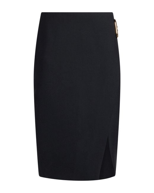 Casablanca Black Midi Skirt Polyester, Virgin Wool, Elastane, Polyamide