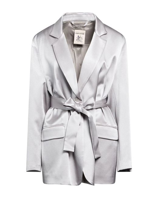Semicouture White Jacket Acetate, Silk, Polyester