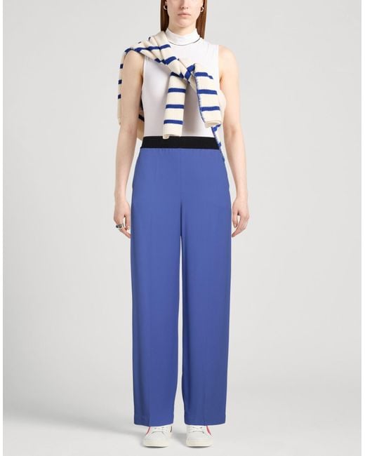 Liviana Conti Blue Pants Viscose, Acetate