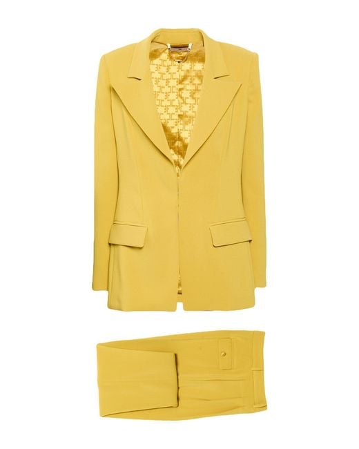 Elisabetta Franchi Yellow Suit Polyester, Elastane