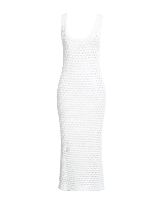 RED Valentino White Maxi Dress Cotton, Polyamide