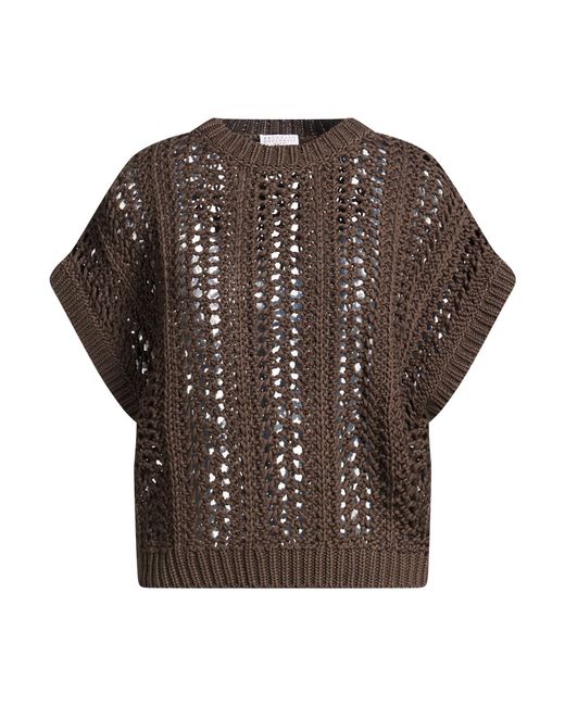 Brunello Cucinelli Brown Chocolate Sweater Cotton