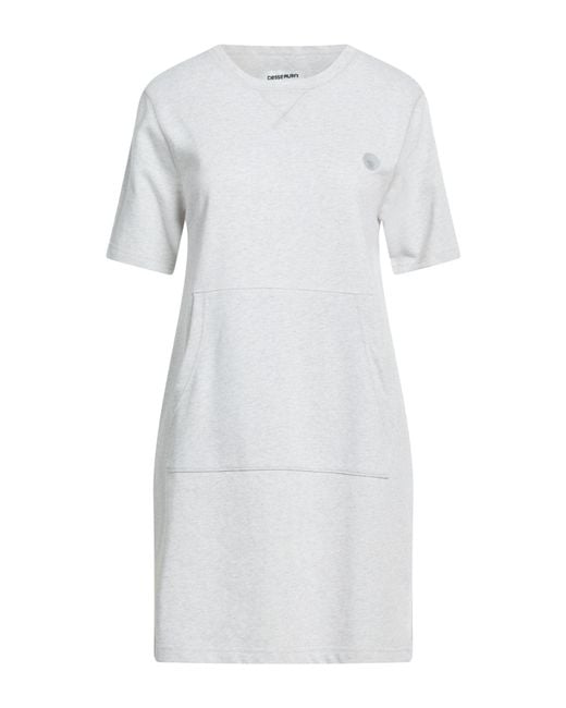 Ciesse Piumini White Mini Dress Cotton, Metallic Fiber