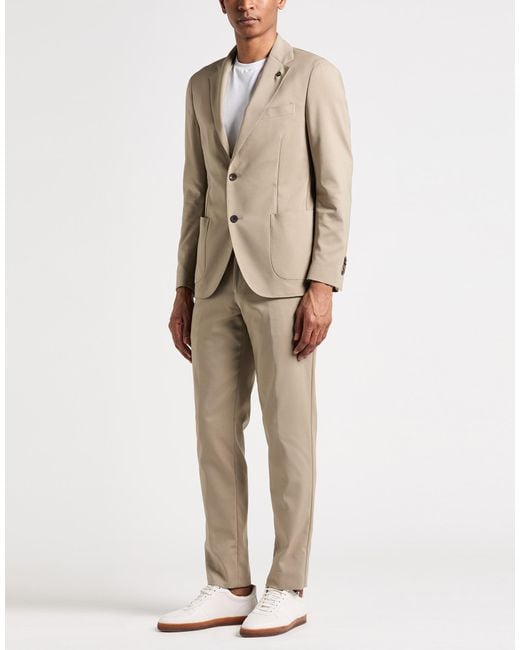 Lardini Natural Khaki Suit Cotton, Polyamide, Elastane for men