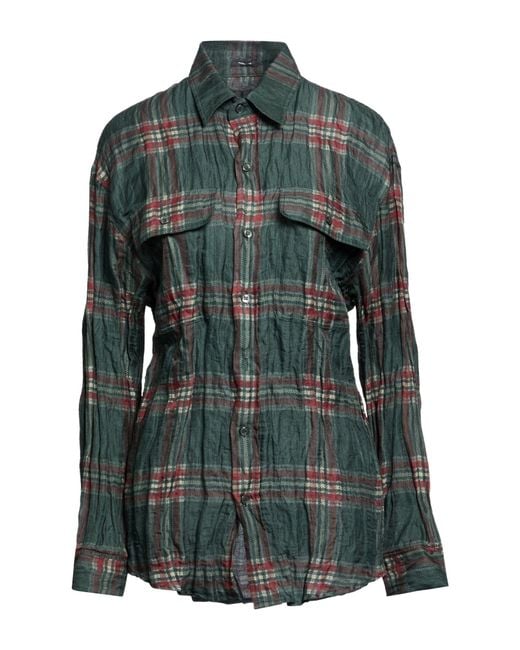 R13 Green Shirt Cotton, Silk, Metallic Fiber
