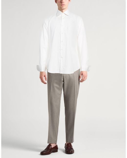 Camisa Canali de hombre de color White