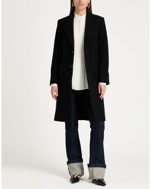 AMI Black Coat Wool