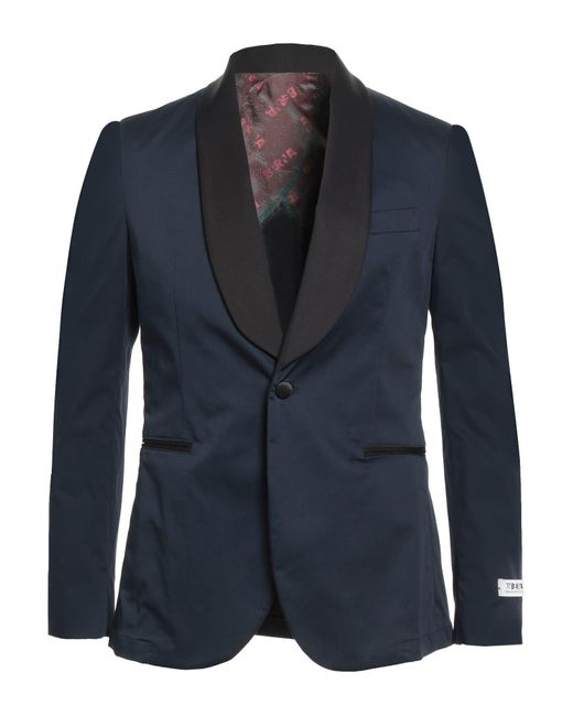 Berna Blue Midnight Blazer Cotton, Elastane for men