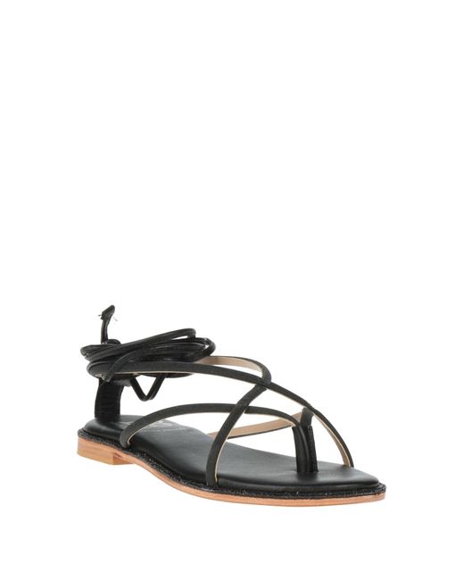 Studio Moda Black Thong Sandal