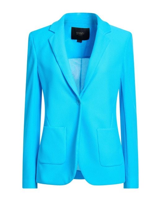 SEVENTY VENEZIA Blue Blazer Polyamide, Elastane