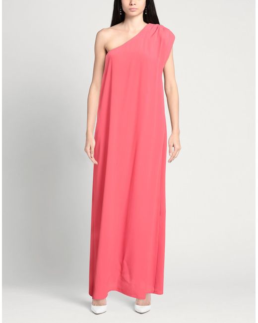 MÊME ROAD Pink Coral Maxi Dress Acetate, Silk