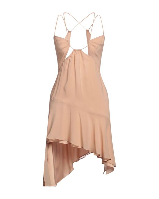 ANDAMANE Pink Mini Dress Silk, Elastane