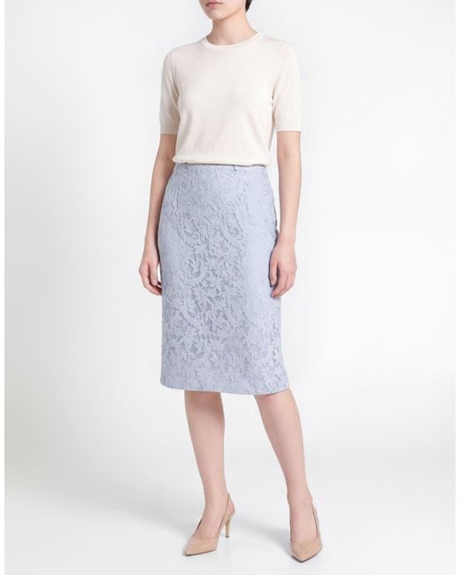 Blumarine Blue Sky Midi Skirt Polyester, Cotton